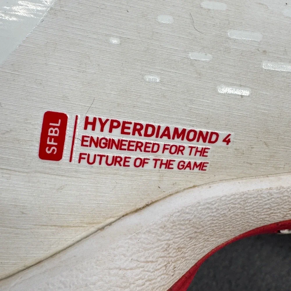 Nike Hyperdiamond 4 Keystone Softball Cleats Youth 3Y White Red FZ0919-104